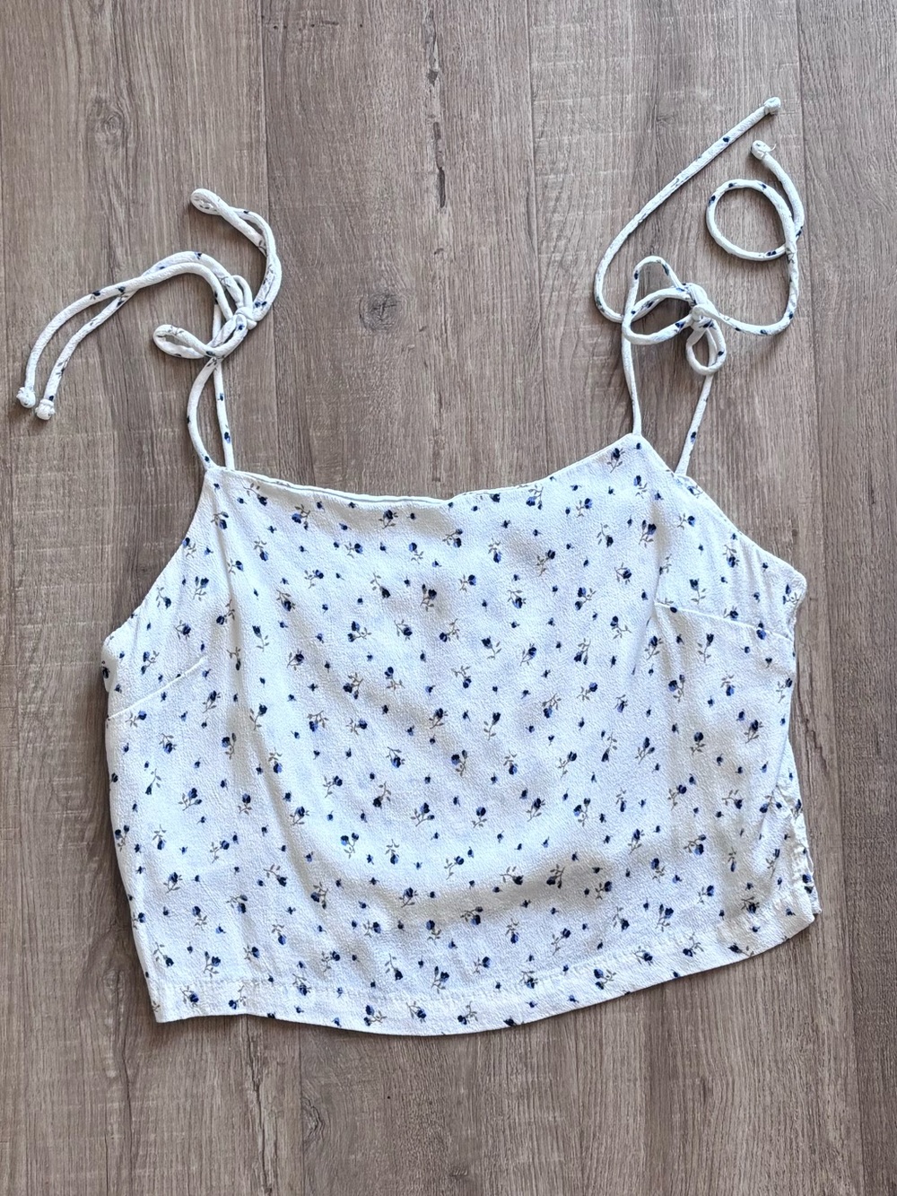 Brandy Melville Floral Tie-Shoulder Cami Tank Top